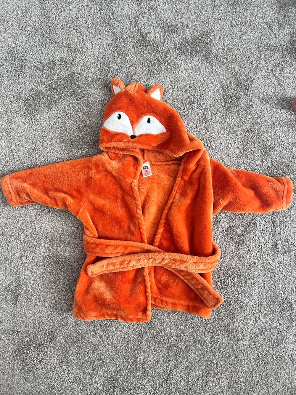 Hudson Baby Orange Fox Hooded Robe with Belt